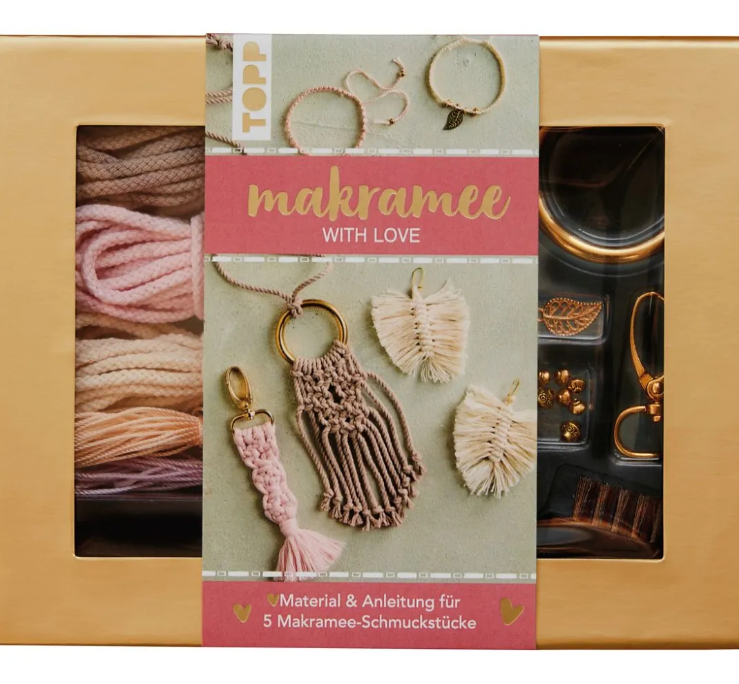 Kinder Topp Bänder|Makramee>Makramee-Schmuckset "With Love"