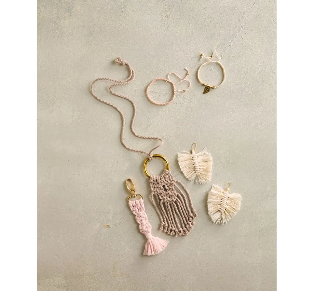 Kinder Topp Bänder|Makramee>Makramee-Schmuckset "With Love"