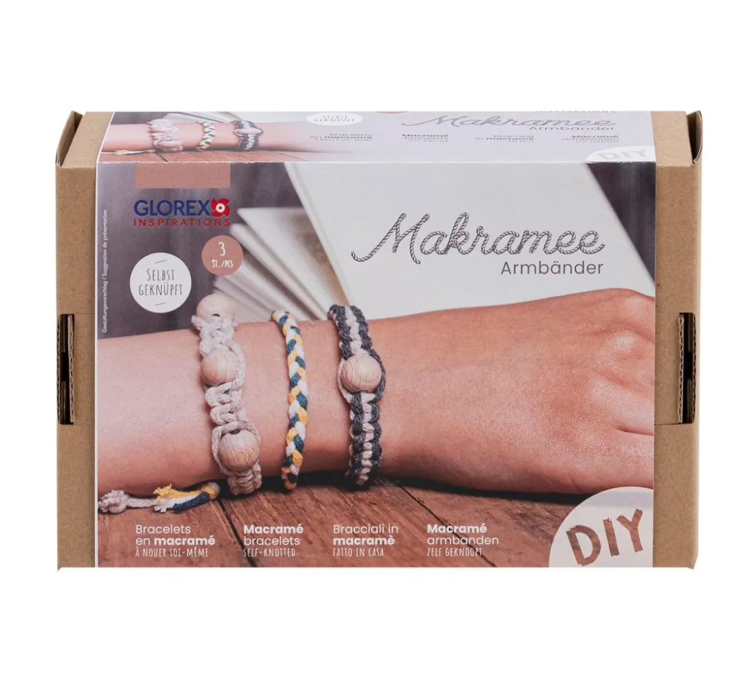 GLOREX Makramee|Freundschaftsarmbänder>Makramee-Set "Armbänder"