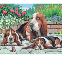 Kinder Mammut Malsets|Malen Nach Zahlen>Malen nach Zahlen "Bassethunde"