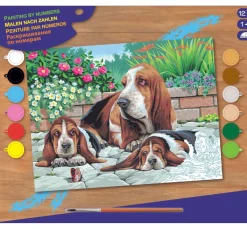 Kinder Mammut Malsets|Malen Nach Zahlen>Malen nach Zahlen "Bassethunde"