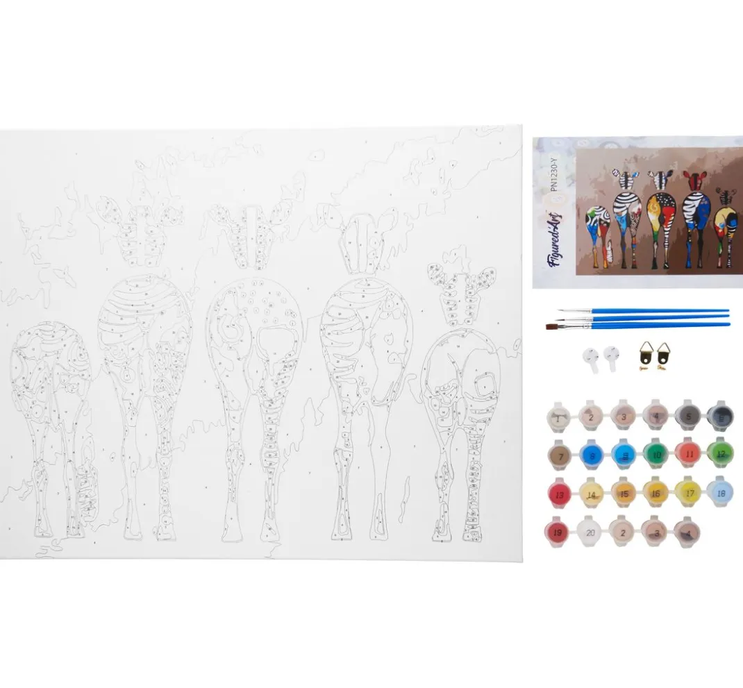 Kinder Figured'Art Malsets|Malen Nach Zahlen>Malen nach Zahlen "Zebras"