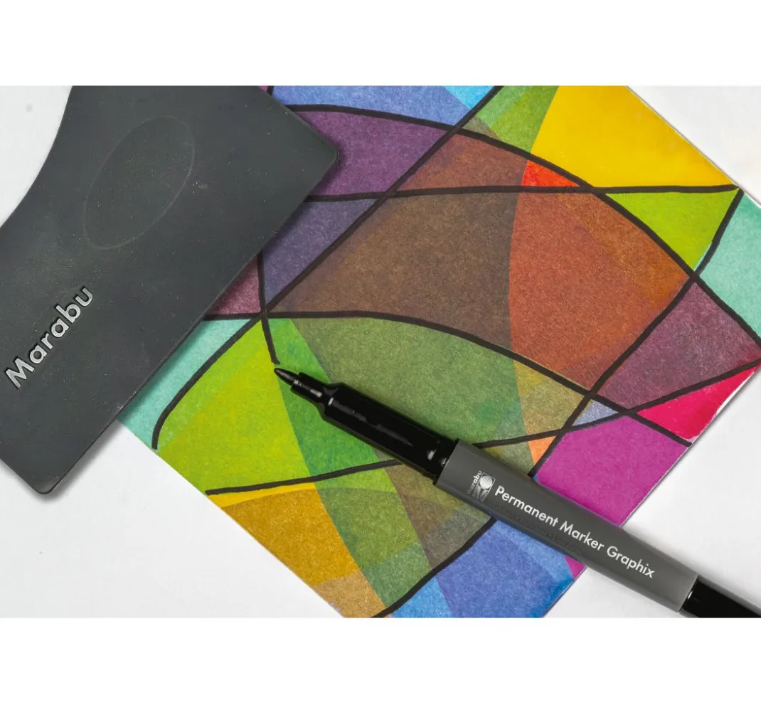 Marabu Künstlerfarbe|Bastelfarbe>Acryl Color Squeegee Art Set