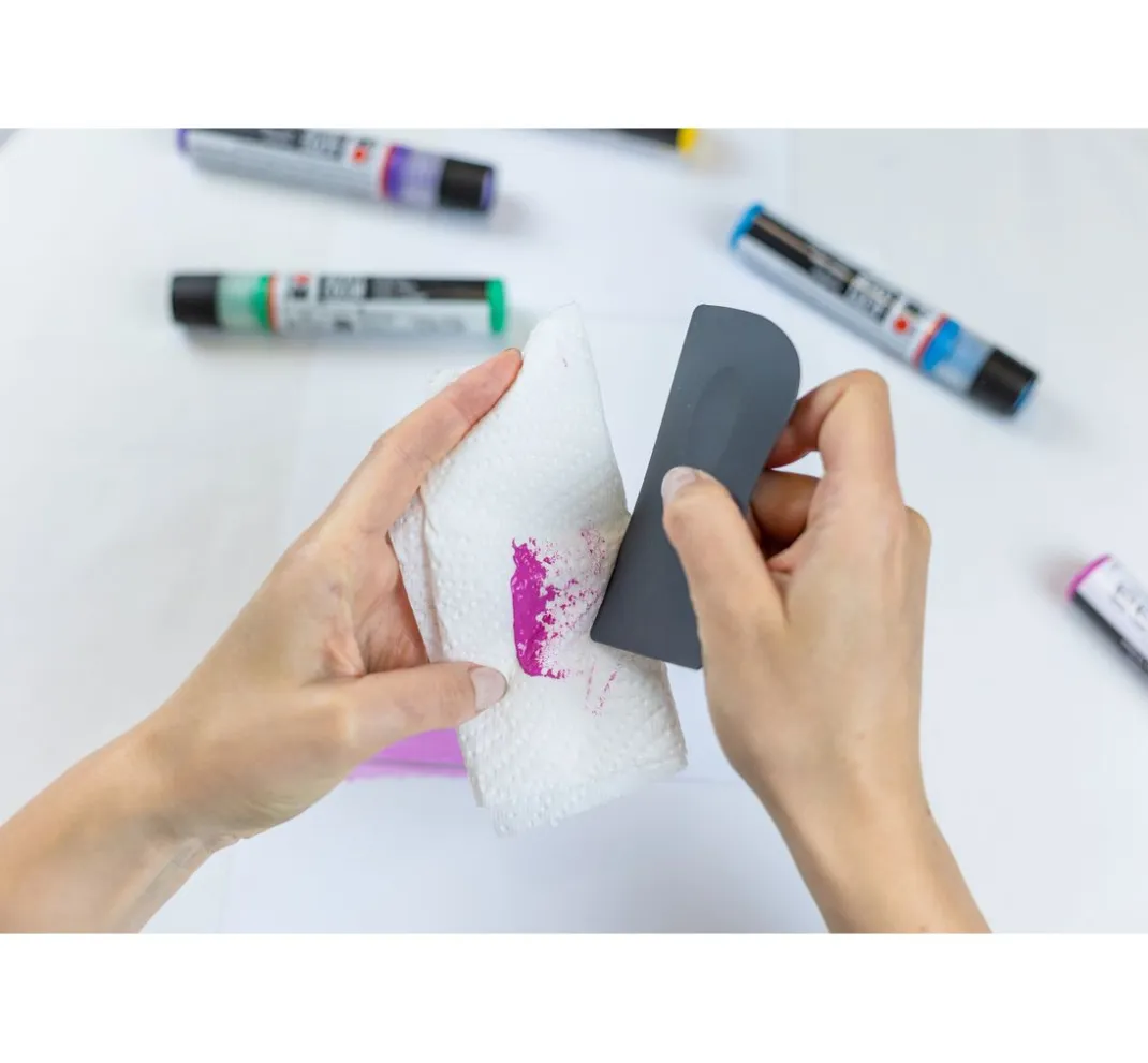 Marabu Künstlerfarbe|Bastelfarbe>Acryl Color Squeegee Art Set