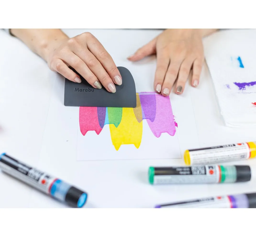 Marabu Künstlerfarbe|Bastelfarbe>Acryl Color Squeegee Art Set