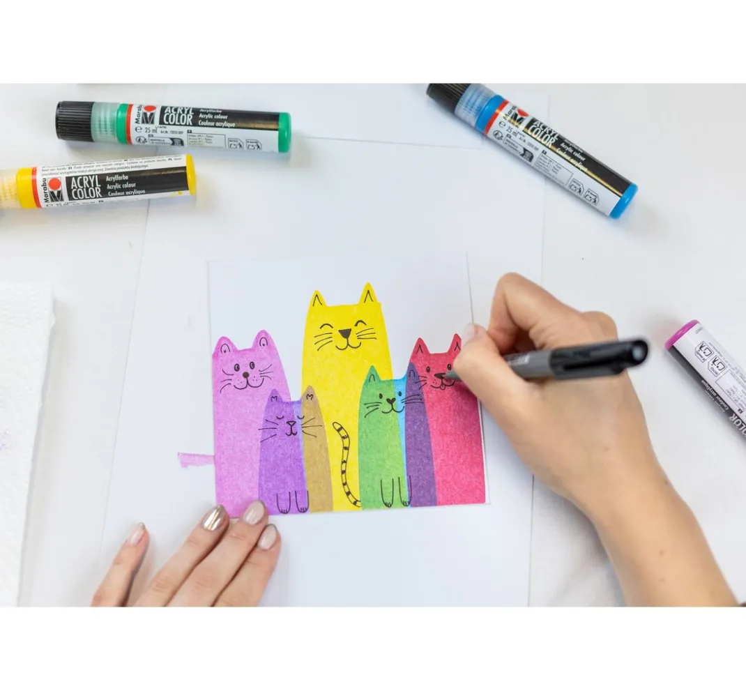 Marabu Künstlerfarbe|Bastelfarbe>Acryl Color Squeegee Art Set