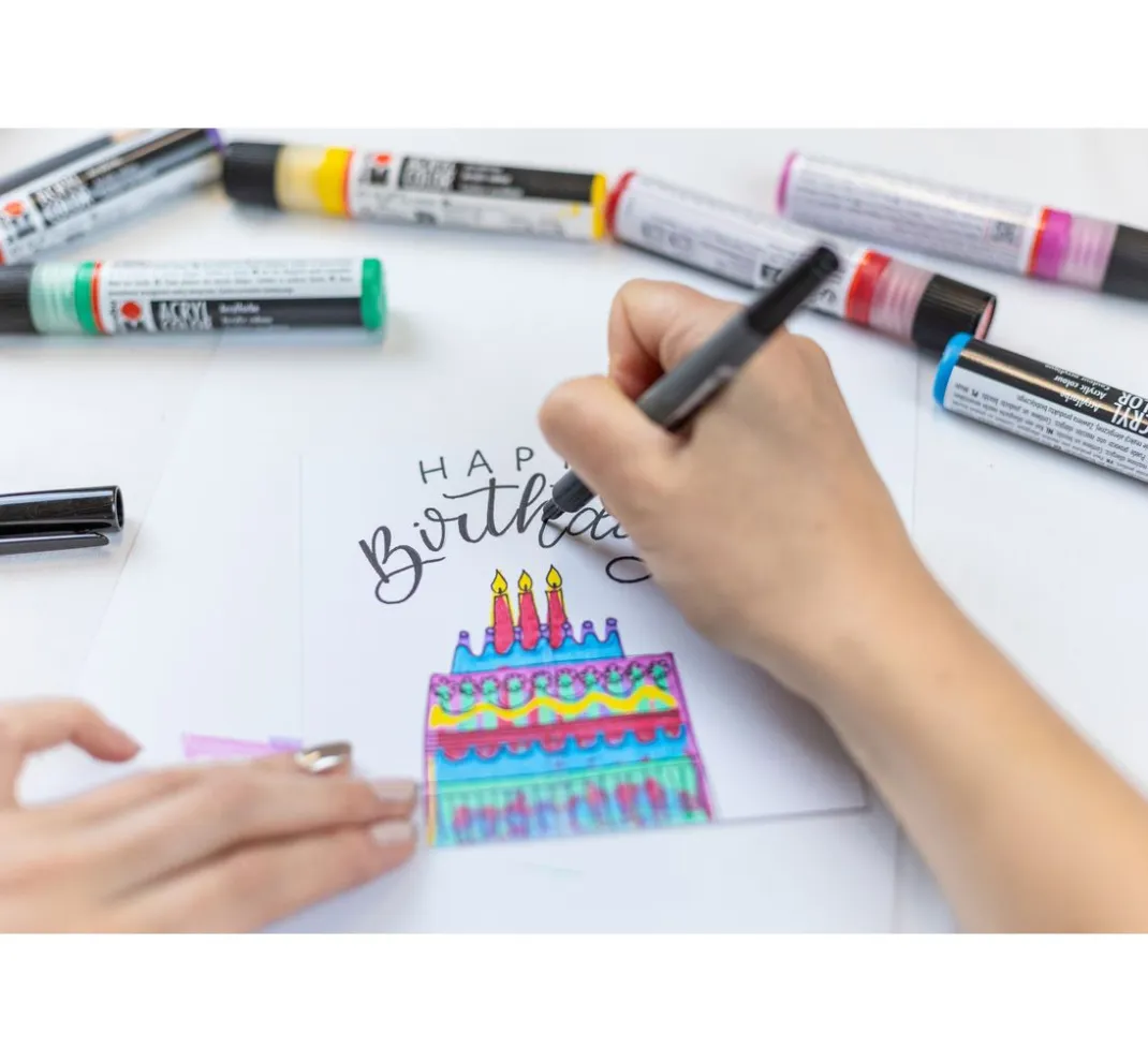 Marabu Künstlerfarbe|Bastelfarbe>Acryl Color Squeegee Art Set