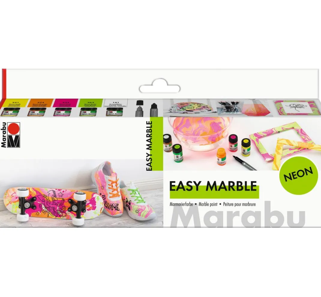Marabu Marmorieren|Farbsets>EASY MARBLE-Set "NEON"