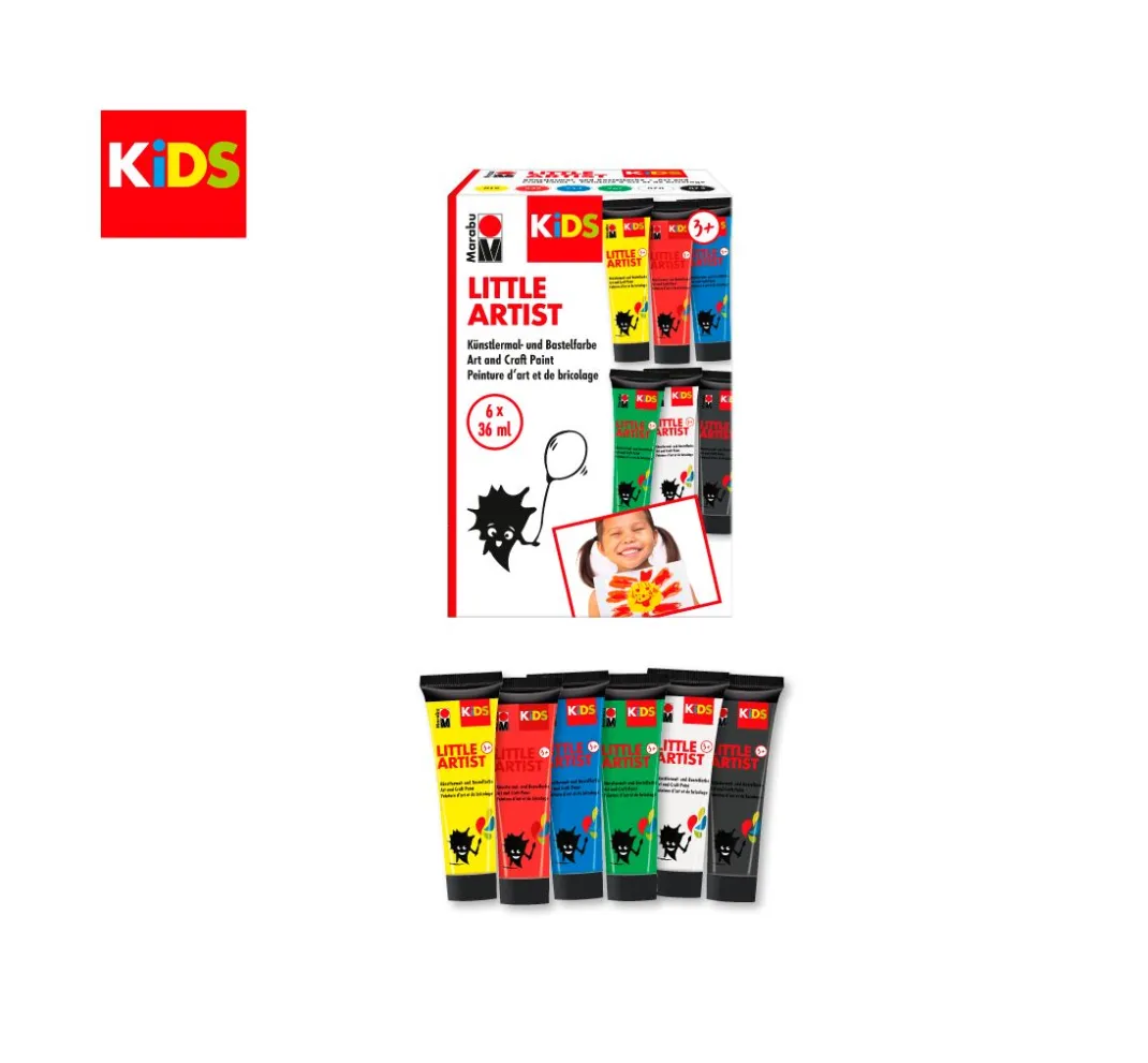 Kinder Marabu Bastelfarbe|Farbsets>KiDS Little Artist "6 x 36 ml"