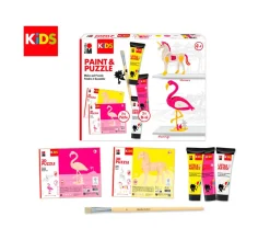 Kinder Marabu Malsets|Deko-Bastelsets>KiDS Little Artist Paint & Puzzle "Flamingo & Einhorn"