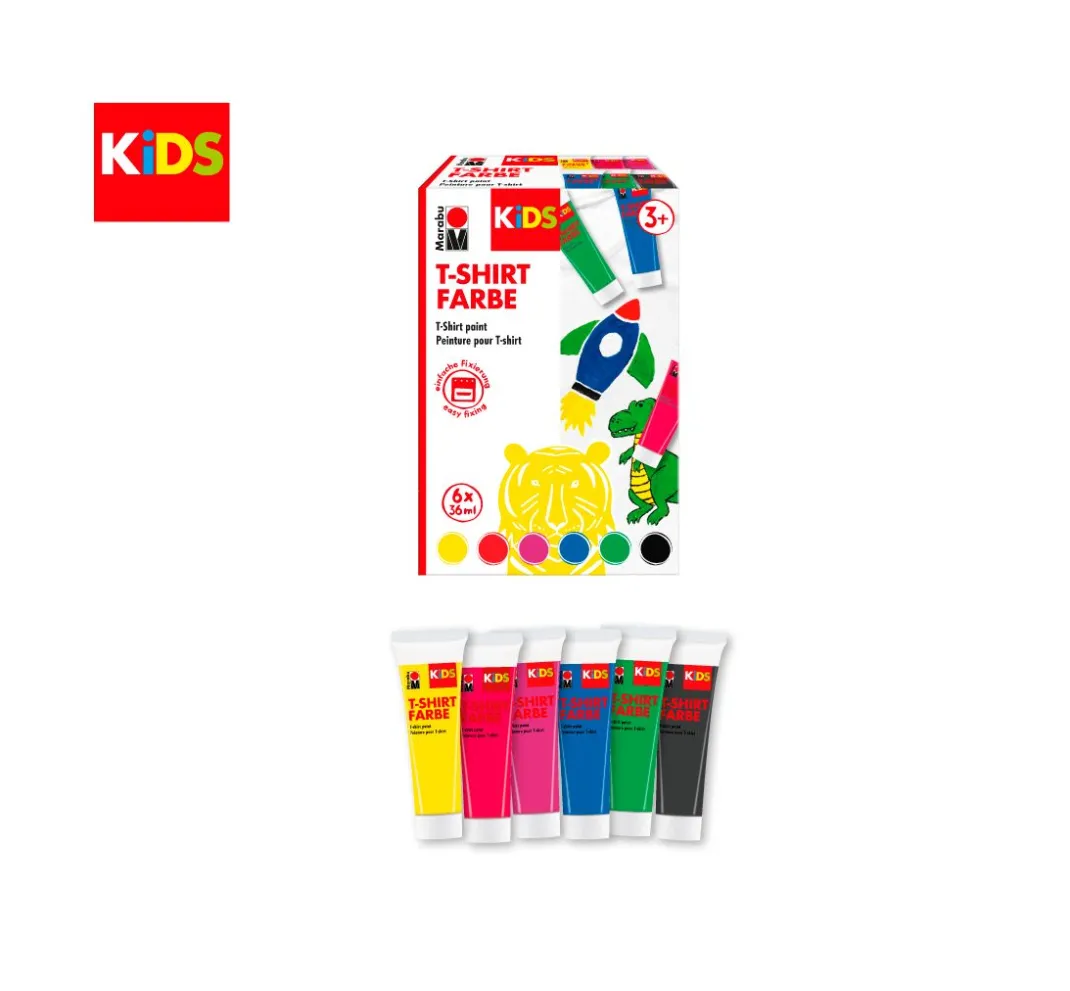Marabu Textilfarbe|Farbsets>KiDS "T-Shirt Farbe", 6 x 36 ml