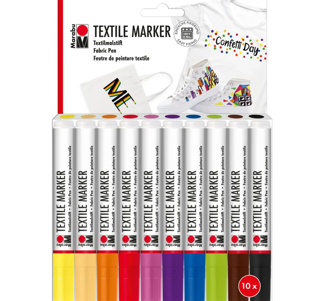 Marabu Textil-Design|Farbsets>Textile Marker, 10er-Set