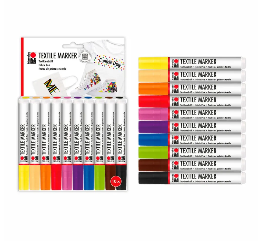 Marabu Textil-Design|Farbsets>Textile Marker, 10er-Set