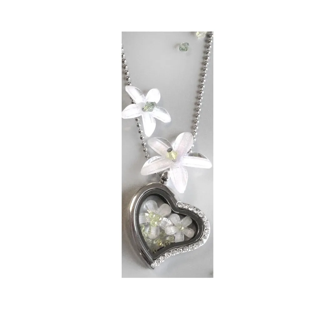 UIT Anhänger & Charms>Medaillon-Anhänger "Herz mit Strass"