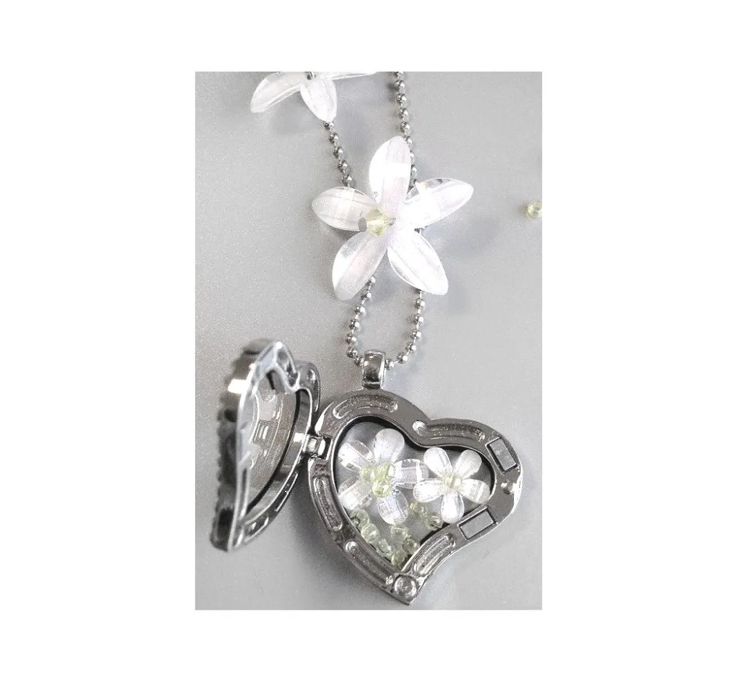 UIT Anhänger & Charms>Medaillon-Anhänger "Herz mit Strass"