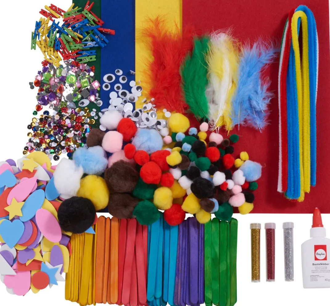 Kinder Rayher Deko-Bastelsets>Mega Bastelbox, ca. 1.200 Teile