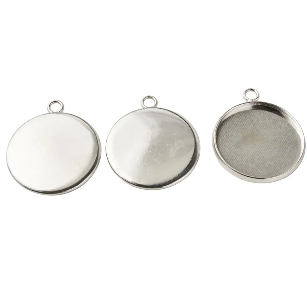 UIT Anhänger & Charms|Cabochons>Metall-Anhänger "Rund"