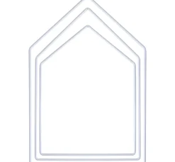Rayher Diverse Materialien|Metallringe>Metallring "Haus", 3er-Set, Weiß