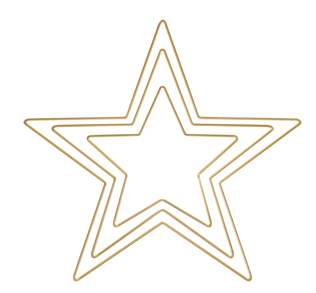 Rayher Diverse Materialien|Metallringe>Metallring "Stern", 3er-Set, Goldfarben