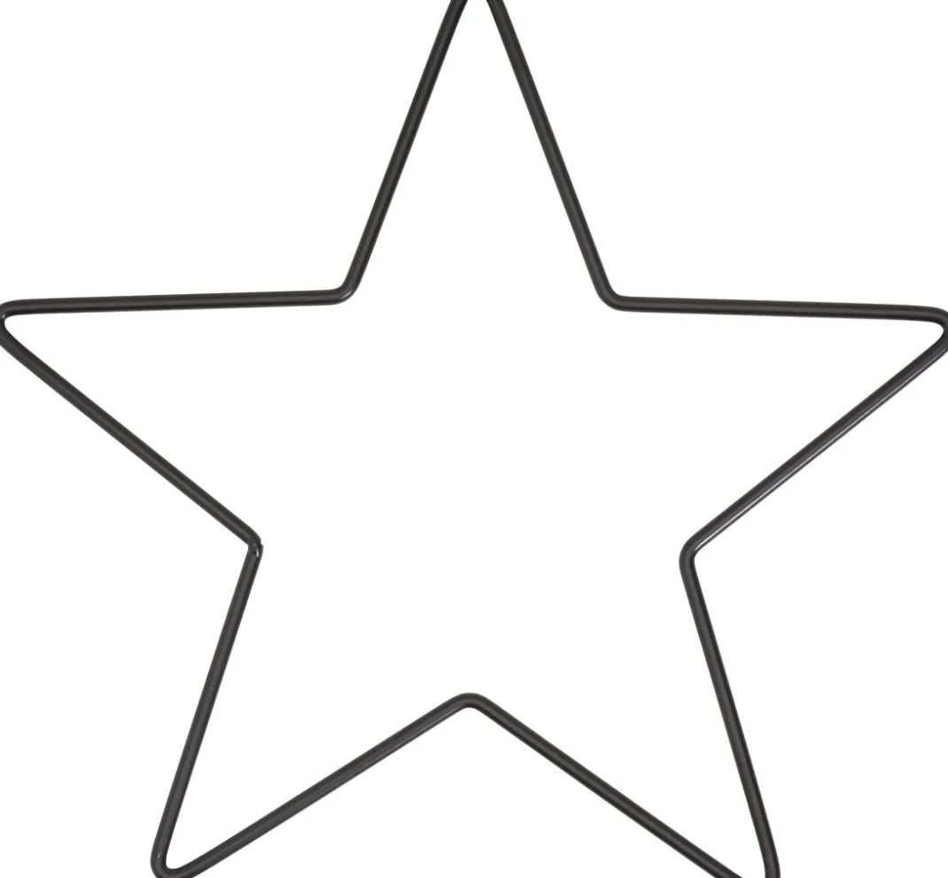 ohne Marke Diverse Materialien|Metallringe>Metallring "Stern", Schwarz