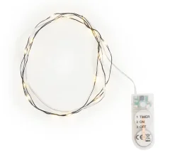 ohne Marke Lichterketten>Micro LED Lichterkette, mit Timer, schwarzer Draht, 20 LEDs
