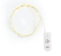 ohne Marke Lichterketten>Micro-LED-Lichterkette, mit Timer, goldfarbener Draht, 20 LEDs