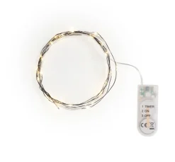 ohne Marke Lichterketten>Micro-LED-Lichterkette, mit Timer, schwarzer Draht, 30 LEDs