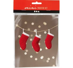 Kinder creativ company Stricken & Häkeln|Häkeln>Mini Bastelset Häkeln "Weihnachtsstrümpfe"