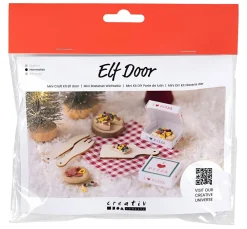 creativ company Miniaturen>Mini Bastelset Wichteltür "Pizza"