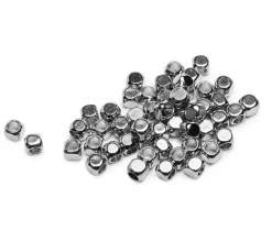 UIT Metallperlen|Perlensterne>Mini Metall-Perle "Würfel", 50 Stück
