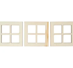 HobbyFun Miniaturen|Holz, Mdf & Pappmaché>Miniatur Fenster quadratisch "schmale Tiefe"