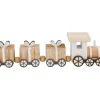 ohne Marke Miniaturen|Holz, Mdf & Pappmaché>Miniatur Holz-Eisenbahn, mit 3 Geschenke-Waggons