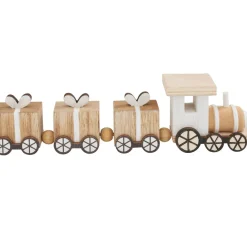 ohne Marke Miniaturen|Holz, Mdf & Pappmaché>Miniatur Holz-Eisenbahn, mit 3 Geschenke-Waggons