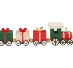 ohne Marke Miniaturen|Holz, Mdf & Pappmaché>Miniatur Holz-Eisenbahn, mit 3 Geschenke-Waggons