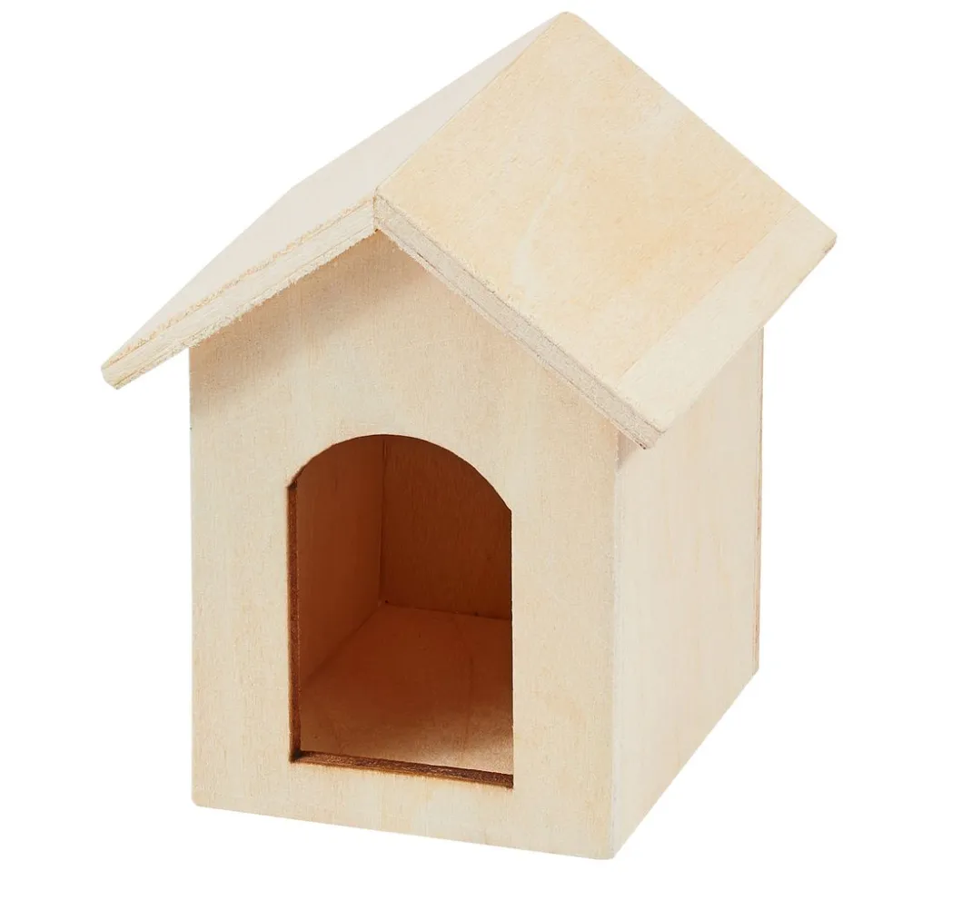 HobbyFun Miniaturen|Holz, Mdf & Pappmaché>Miniatur Hundehütte