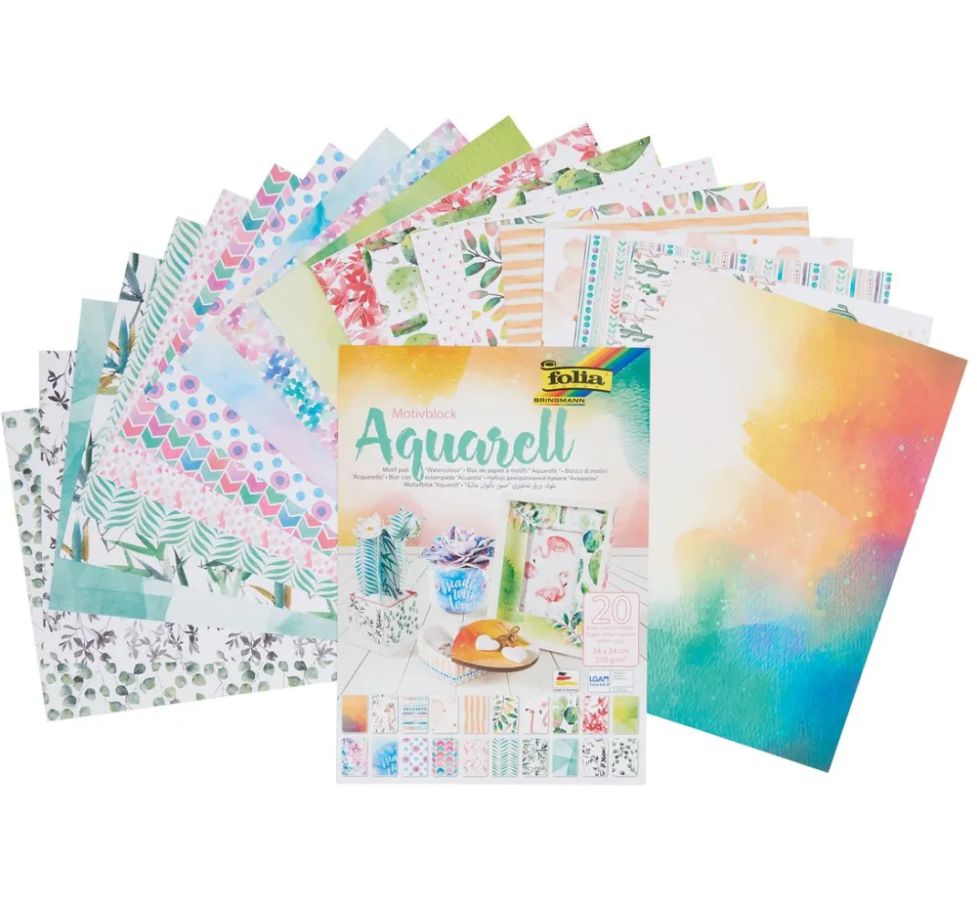 folia Farb- & Motivblöcke|Scrapbooking>Motivblock "Aquarell"