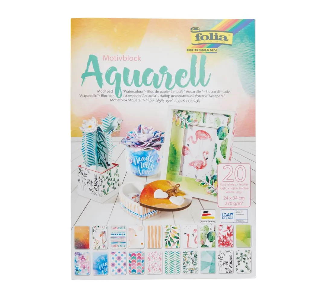 folia Farb- & Motivblöcke|Scrapbooking>Motivblock "Aquarell"