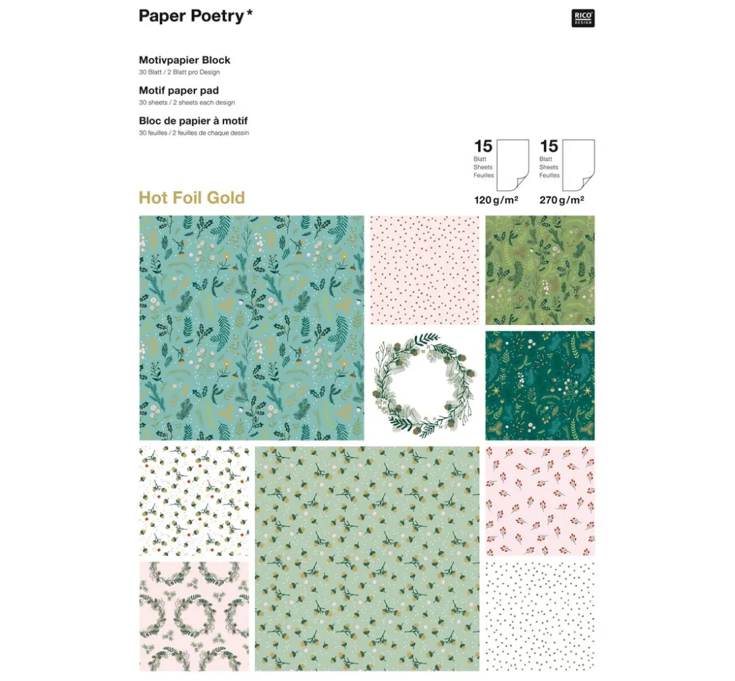 Rico Design Farb- & Motivblöcke|Scrapbooking>Motivblock "Classical Christmas"
