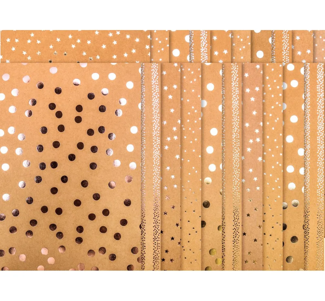 Rico Design Spezialpapier & -Karton|Kraftpapier & -Karton>Motivblock "Kraftpapier Hot Foil"