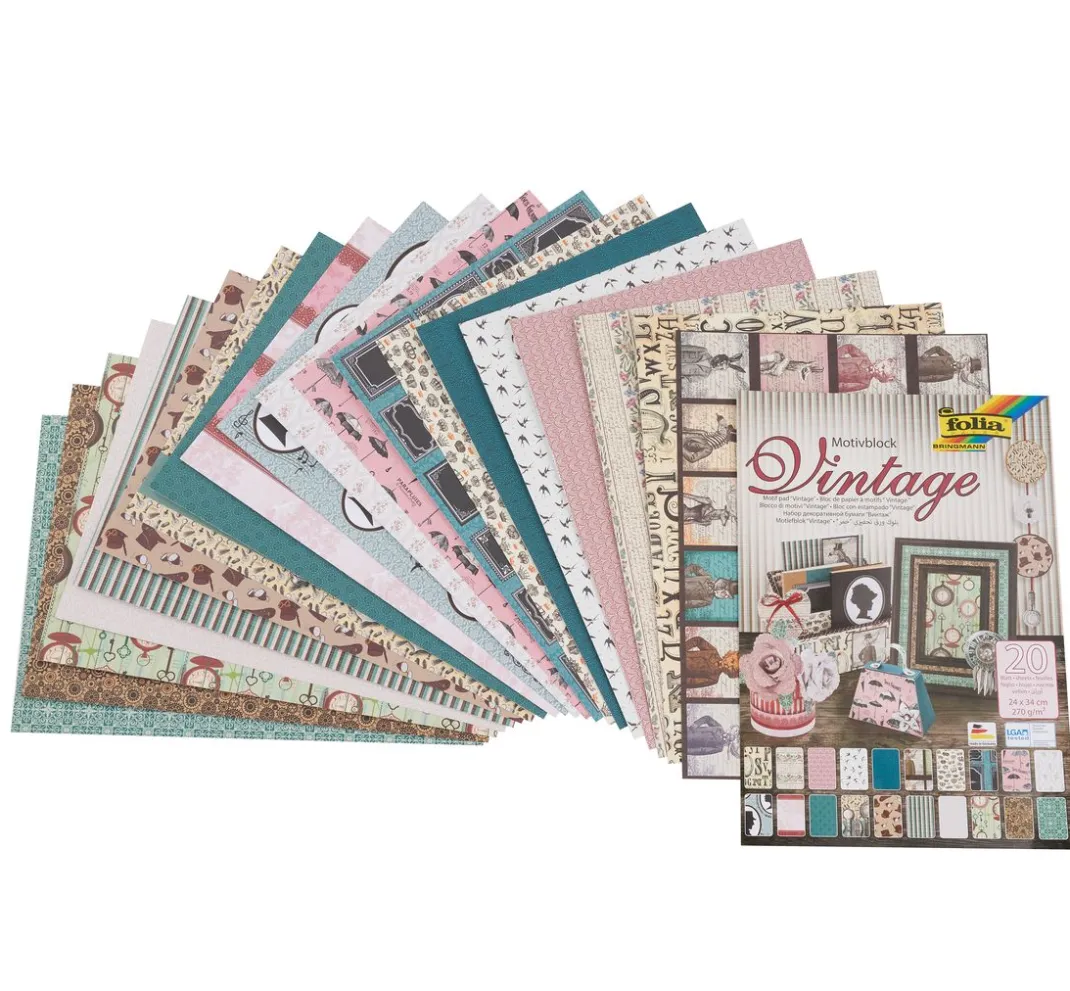 folia Farb- & Motivblöcke|Scrapbooking>Motivblock "Vintage II"