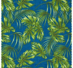 VBS Marktplatz Stoff Meterware|Baumwollstoff>Motiv-Stoff Leinenoptik "Blue Monstera Jungle"