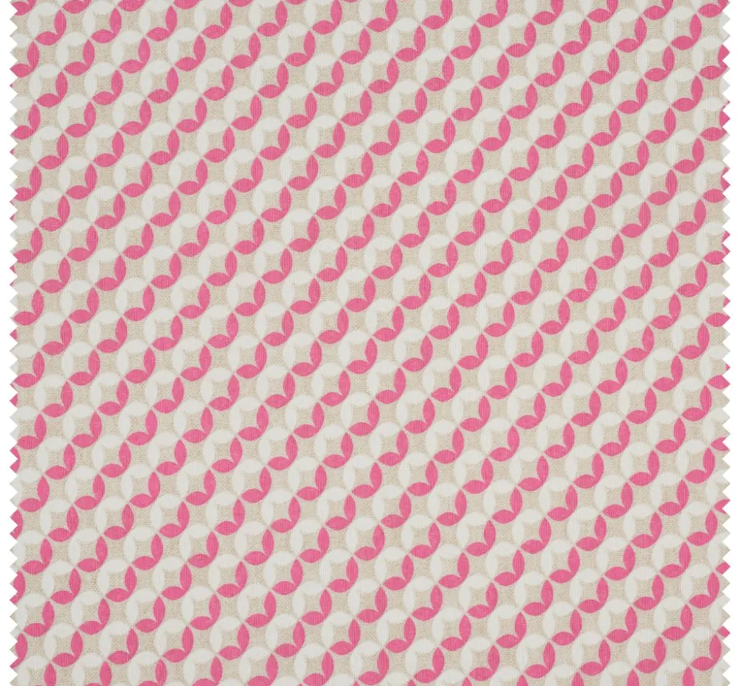 VBS Marktplatz Dekostoff|Stoff Meterware>Motiv-Stoff Leinenoptik "Blätterkreise"