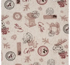 VBS Marktplatz Dekostoff>Motiv-Stoff Leinenoptik "Coffee"