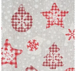 VBS Marktplatz Stoff Meterware|Weihnachtsstoffe>Motiv-Stoff Leinenoptik "Country Christmas"