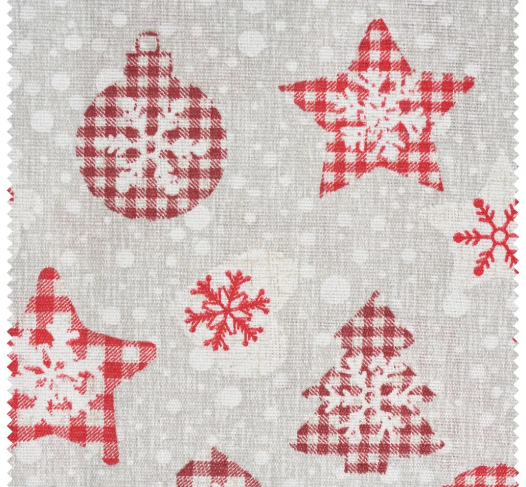 VBS Marktplatz Stoff Meterware|Weihnachtsstoffe>Motiv-Stoff Leinenoptik "Country Christmas"