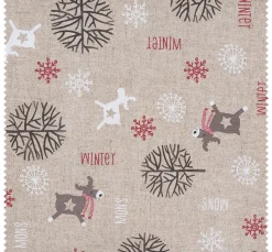VBS Marktplatz Weihnachtsstoffe|Stoff Meterware>Motiv-Stoff Leinenoptik "Frozen"
