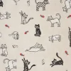 VBS Marktplatz Dekostoff|Stoff Meterware>Motiv-Stoff Leinenoptik "Katzen"