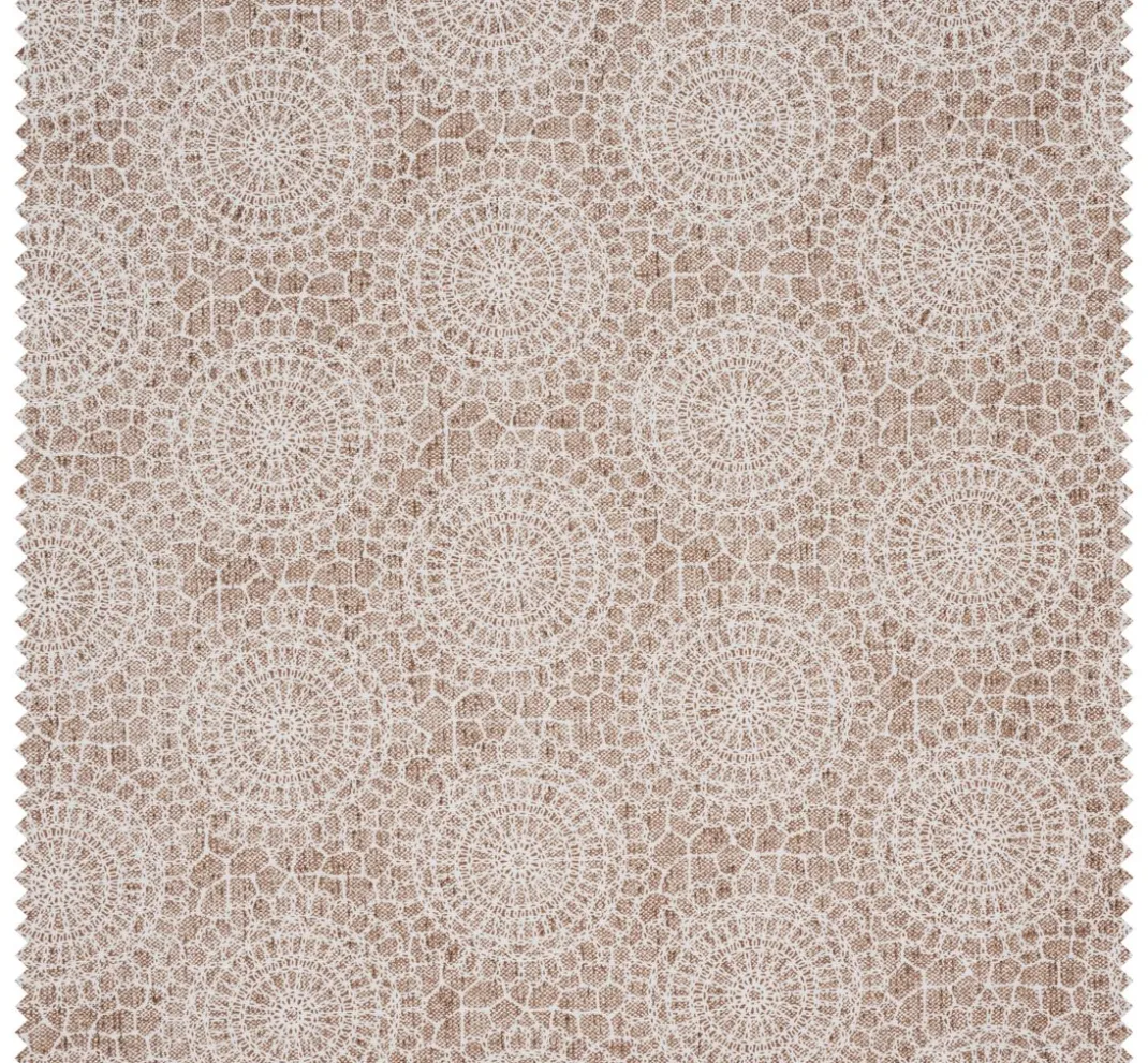 VBS Marktplatz Dekostoff|Stoff Meterware>Motiv-Stoff Leinenoptik "Mandala Kreise Spitze"