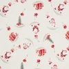 VBS Marktplatz Stoff Meterware|Weihnachtsstoffe>Motiv-Stoff Leinenoptik mit Golddruck "Snowman and Santa"