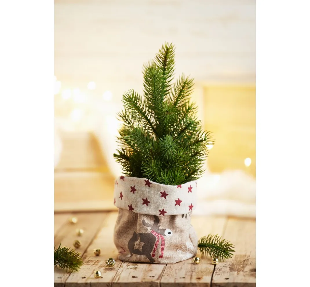 VBS Marktplatz Stoff Meterware|Weihnachtsstoffe>Motiv-Stoff Leinenoptik "Sterne"